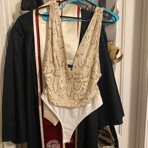 Blue Blush Snakeskin Bodysuit